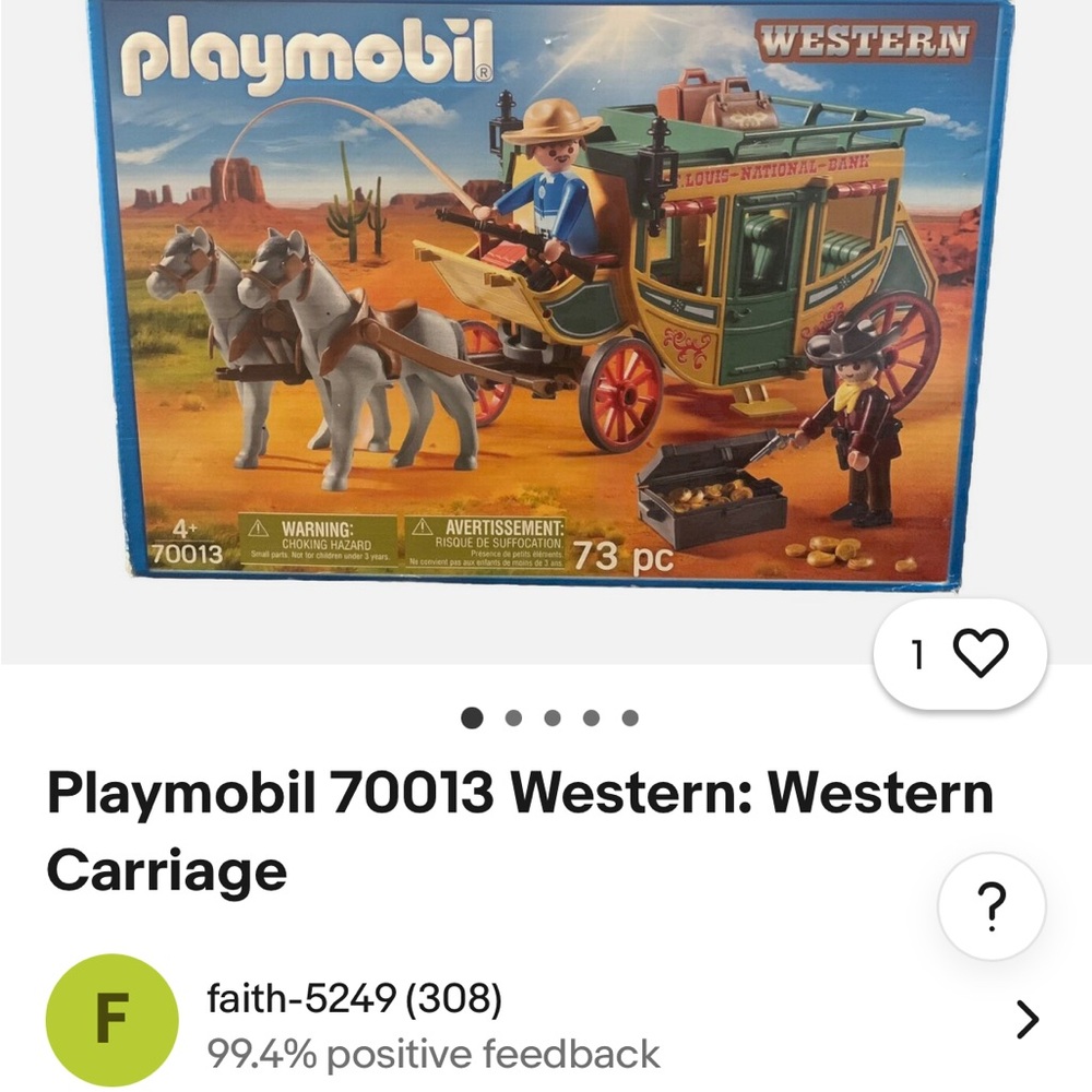 Western Carriage Set Playmobil western carriage 70013 (new in bags, not box)